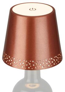 BRILONER Nabíjecí stolní lampa, 11 cm, 2,6W, 280lm, měď BRILO 7485013