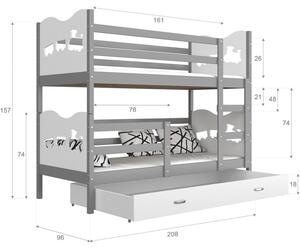 Patrová postel MAXIM včetně úložného prostoru (Bílá)