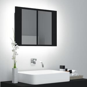 LED koupelnová skřínka se zrcadlem černá 60 x 12 x 45 cm