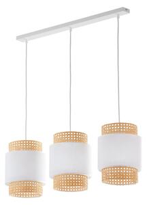 TK-LIGHTING Závěsný skandinávský lustr nad jídelní stůl BOHO, 3xE27, 60W, kulatý, bílý 6531