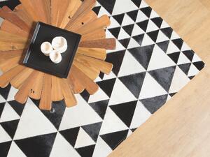 Černo-bílý kožený koberec 140x200 cm ODEMIS