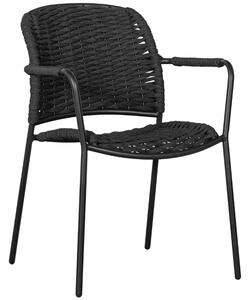 Hoorns Set dvou černých hliníkových zahradních židlí Tiga s područkami
