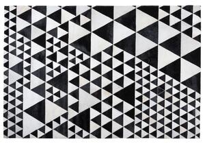 Černo-bílý kožený koberec 160x230 cm ODEMIS