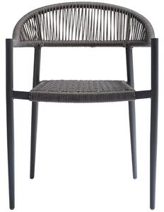 Hoorns Set dvou tmavě šedých hliníkových zahradních židlí Pue