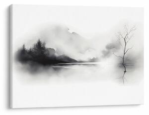 Obraz - Inkoustová malba krajiny (70x50 cm)