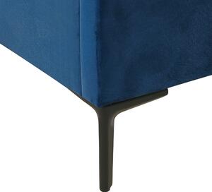Sametová postel s úložným prostorem 140 x 200 cm modrá SEZANNE