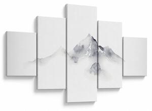 Obraz - Inkoustová malba hor (125x70 cm)
