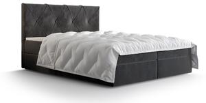 Manželská postel Boxspring 180 cm Athena (tmavě šedá) (s matrací a úložným prostorem). 1046371