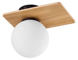 TK-LIGHTING Přisazené stropní skandinávské osvětlení BIANCA, 1xG9, 6W, koule, bílá/dřevo 4540