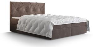 Manželská postel Boxspring 160 cm Athena (hnědá) (s matrací a úložným prostorem). 1046368