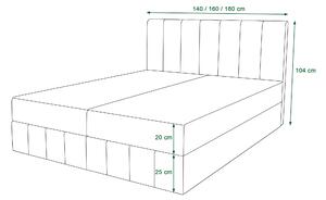 Manželská postel Boxspring 160 cm Barack (béžová) (s matrací a úložným prostorem). 1046386