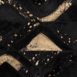 Černo-zlatý kožený koberec 140x200 cm DEVELI