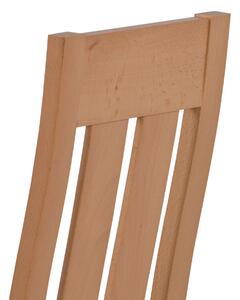 Jídelní židle dřevěná dekor buk a potah hnědá látka BC-2602 BUK3