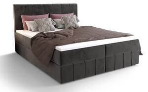 Manželská postel Boxspring 180 cm Barack (tmavě šedá) (s matrací a úložným prostorem). 1046395
