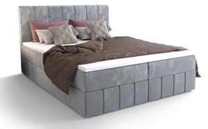 Manželská posteľ Boxspring 140 cm Barack (svetlomodrá) (s matracom a úložným priestorom). 1046381