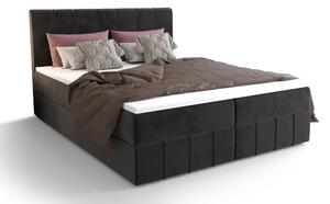 Manželská posteľ Boxspring 140 cm Barack (čierna) (s matracom a úložným priestorom). 1046378