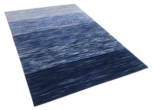 Modrý krátkovlasý koberec 140x200 KAPAKLI