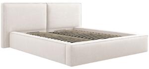 Béžová čalouněná dvoulůžková postel MICADONI Jodie 180 x 200 cm