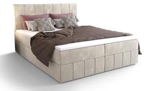 Manželská posteľ Boxspring 140 cm Barack (béžová) (s matracom a úložným priestorom). 1046385