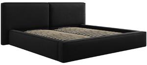 Černá čalouněná dvoulůžková postel MICADONI Jodie 200 x 200 cm