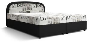 Manželská postel Boxspring 140 cm Brick Comfort (tmavě hnědá + vzor vlny) (s matrací a úložným prostorem). 1055773