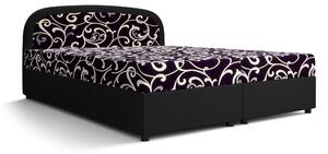 Manželská postel Boxspring 160 cm Brick (tmavě hnědá + vzor květ) (s matrací a úložným prostorem). 1046406