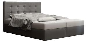 Manželská posteľ Boxspring 140 cm Duel 1 (sivá) (s matracom a úložným priestorom). 1046426