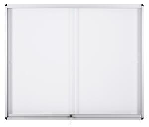 Bi-Office Vitrína s posuvnými dveřmi, bílá magnetická, 967 x 706 mm