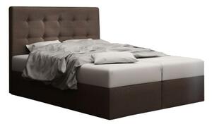 Manželská posteľ Boxspring 140 cm Duel 1 (tmavohnedá) (s matracom a úložným priestorom). 1046427