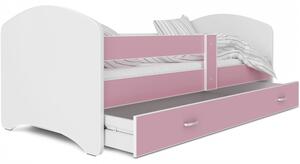 Dětská postel LUCKY včetně úložného prostoru (Bílá), Růžová