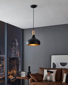 EGLO Závěsné moderní osvětlení SABINAR, 1xE27, 40W, černé, 28cm, kulaté 900162