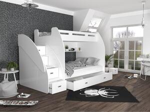 Patrová postel ZUZKA s úložným prostorem (různé barvy), Bílá