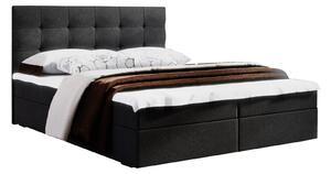 Manželská posteľ Boxspring 140 cm Fade 2 (čierna) (s matracom a úložným priestorom). 1046493