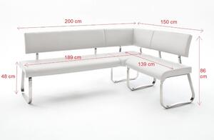 Rohová jídelní lavice ARCO II (Bílá)