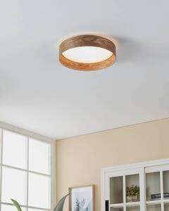 EGLO Dřevěné LED stropní osvětlení LUPPINERIA, 24W, teplá bílá, 38cm, kulaté 900463