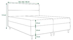 Manželská postel Boxspring 140 cm Flu (černá) (s matrací a úložným prostorem). 1046532