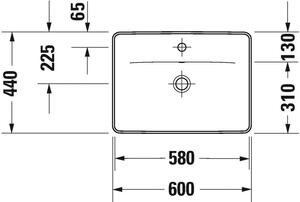 Duravit D-Neo umyvadlo 60x44 cm obdélníkový zápustný bílá 0357600027