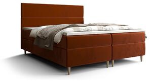 Manželská postel Boxspring 160 cm Flu (hnědooranžová) (s matrací a úložným prostorem). 1046540