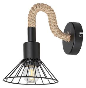 RABALUX Nástěnná industriální lampa DARYL, 1xE27, 40W, černá 005270
