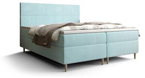 Manželská postel Boxspring 160 cm Flu (světlomodrá) (s matrací a úložným prostorem). 1046543