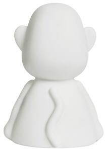 Bílá plastová dětská LED lampa Mr. Maria Monkey 11 cm
