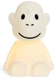 Bílá plastová dětská LED lampa Mr. Maria Monkey 11 cm