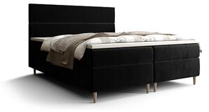 Manželská posteľ Boxspring 160 cm Flu (čierna) (s matracom a úložným priestorom). 1046544