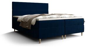 Manželská postel Boxspring 180 cm Flu (tmavě modrá) (s matrací a úložným prostorem). 1046554