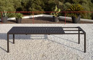 Nardi Antracitově šedý plastový rozkládací zahradní stůl Tevere 211/275 x 100 cm