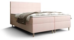 Manželská postel Boxspring 140 cm Flu (světlorůžová) (s matrací a úložným prostorem). 1046539