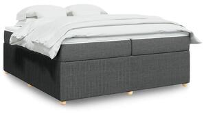 Box spring postel s matrací tmavě šedá 200x200 cm textil 3285596