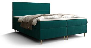 Manželská postel Boxspring 160 cm Flu Comfort (tmavě zelená) (s matrací a úložným prostorem). 1055933