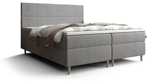 Manželská postel Boxspring 140 cm Flu Comfort (šedá) (s matrací a úložným prostorem). 1055922