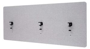 Akustický panel na stůl HWC-G75 - dvoustěnná látka/textil - 60x160cm - šedá